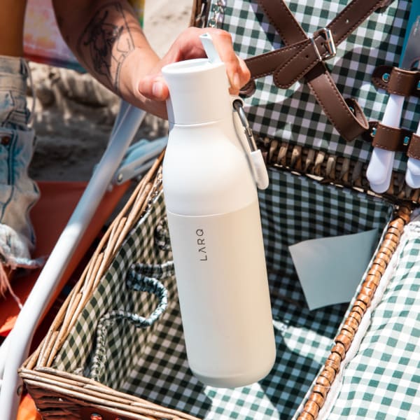 Photo of LARQ Bottle Flip Top - Granite White in hand