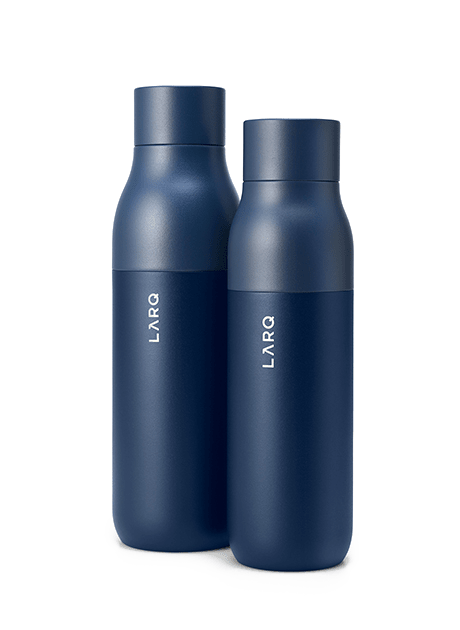 Photo of LARQ Bottle PureVis™ regular and large size in Monaco Blue color